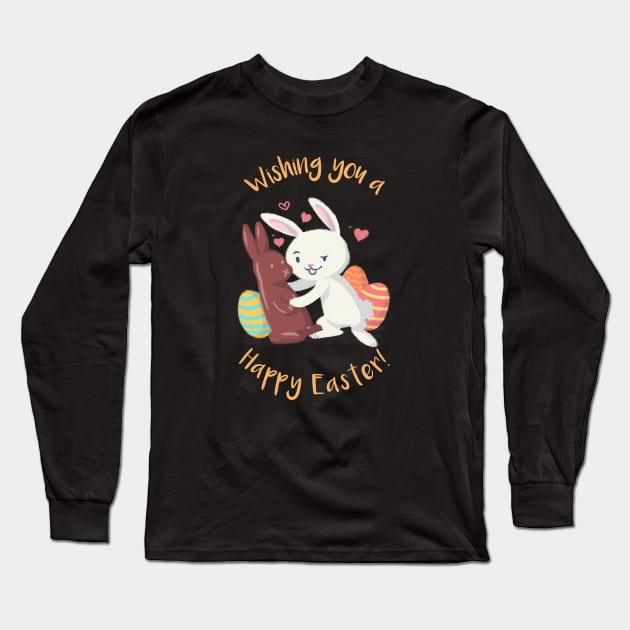 Happy Easter Long Sleeve T-Shirt by CANVAZSHOP